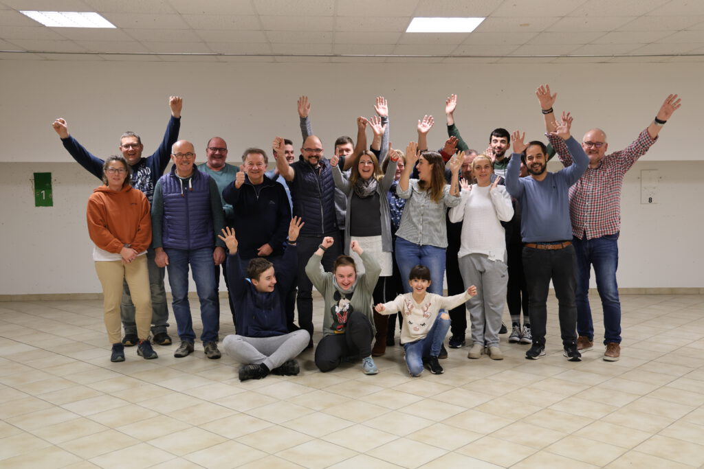 a group of people posing for a photo