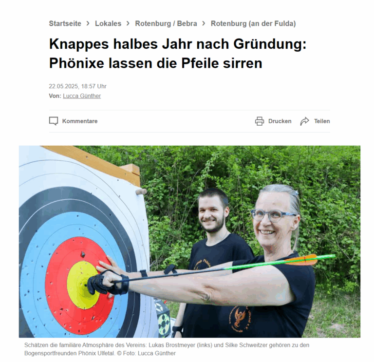 Die Bogensportfreunde in der Presse